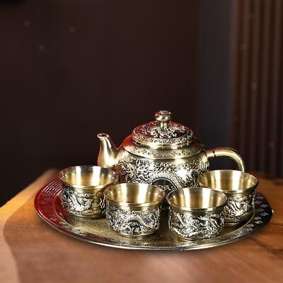 Kung Fu Teeservice Teekocher 4 Teetassen Teegeschirr Praktisches Reiseteeservice für Hotel