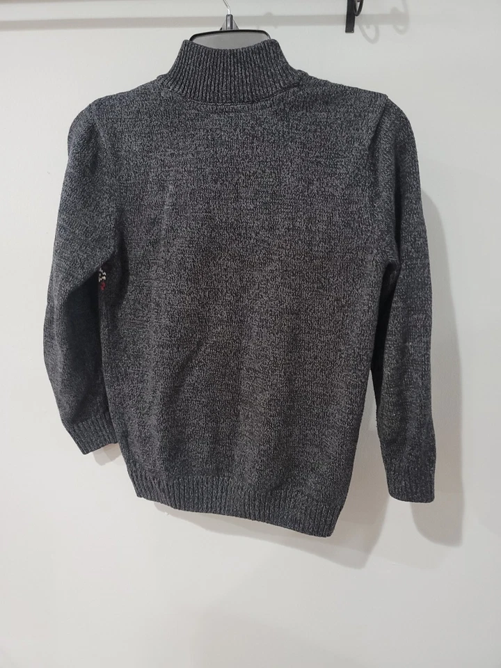 Suéter Urban Pipeline Niños Gris Talla M 1/4 Cremallera Tejido Suave L/S Patrón Fair Isle Foto 4 de 4