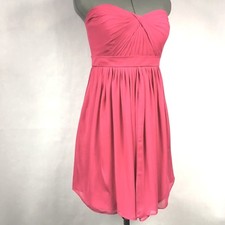 Jenny Yoo Dress Womens Sz 6 Pink Cocktail Chiffon Empire Waist Knee Length
