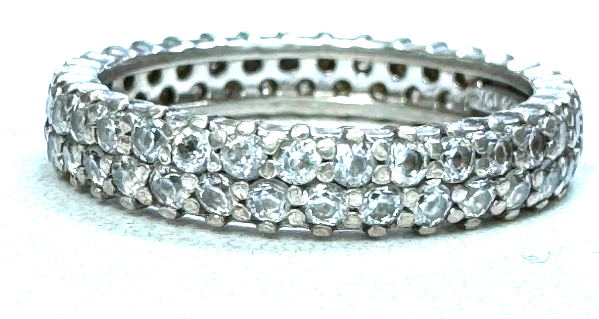 925 Sterling Silver Eternity Band Ring YGI 925 CN Size 7 | eBay YGI 925 sterling silver 3 tone rings main image 0