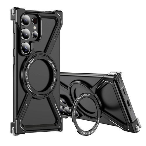 Military Rimless Magnetic Case For Samsung Galaxy S24 S25 S23 Ultra Metal Stand - Picture 20 of 22