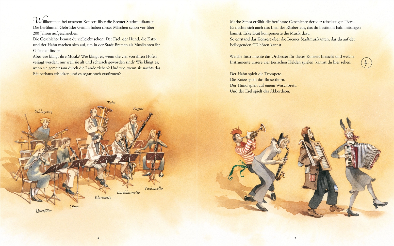 Thumbnail - Die Bremer Stadtmusikanten Marko Simsa Buch Musikalisches Bilderbuch