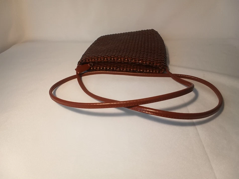 Винтажная коричневая тканая сумка через плечо из искусственной кожи Nine & Company - Изображение 2 из 2