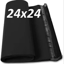 Poly Mailers black Shipping Bags 24x24 strong heavy duty with adhesive