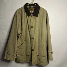 1990s Vtg American Eagle Chore Barn Coat  Jacket L Corduroy Collar Flannel Lined
