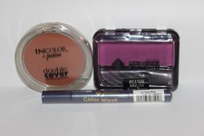 3 Piece Lot Jordana InColor Pressed Powder, Very Berry Blush, Color Wave Eye