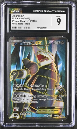 2015 Pokemon XY Primal Clash Aggron EX 153/160 Full Art CGC 9