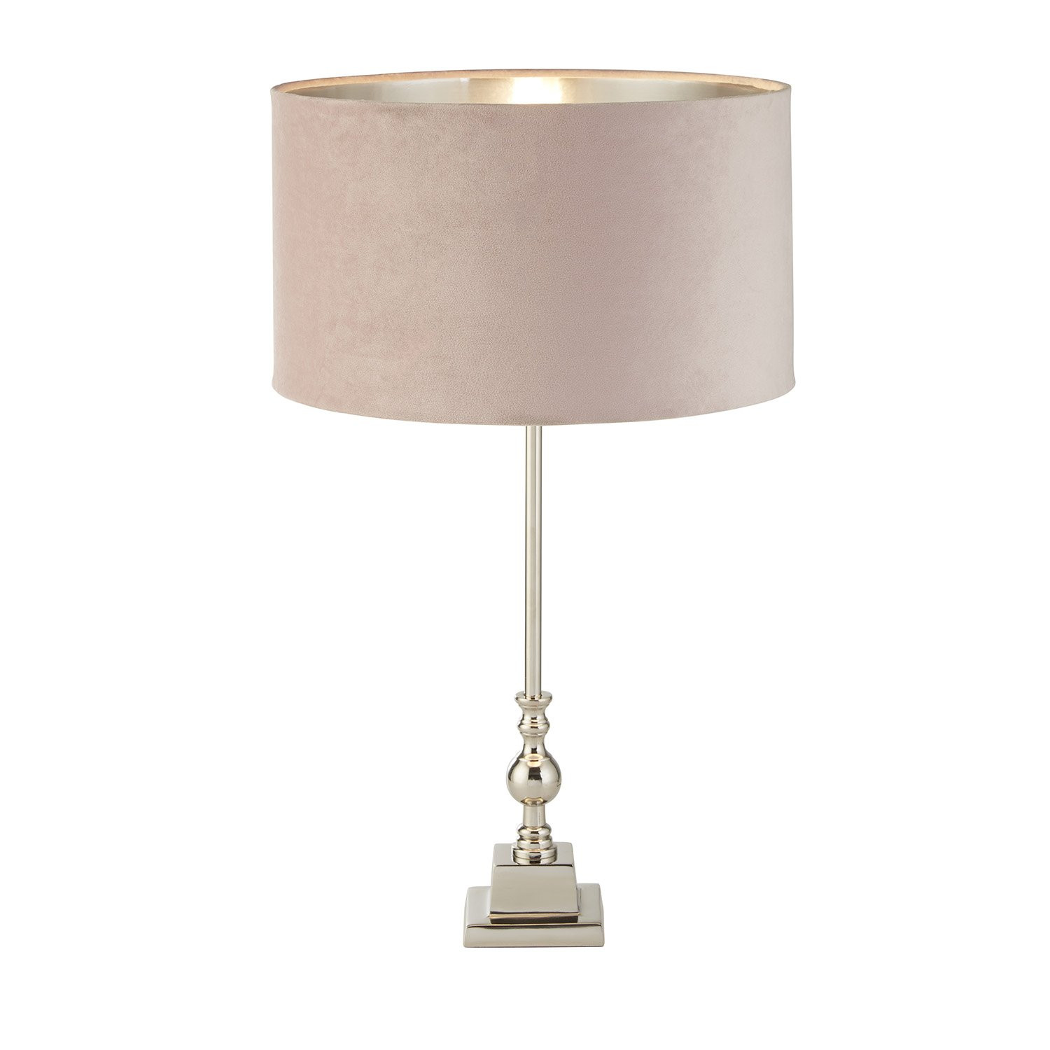 Occasione Lampada Whitby Nichel e Velluto Rosa E27 - Prezzo Top