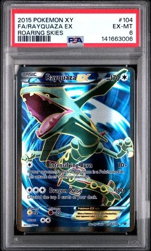 2015 POKEMON XY ROARING SKIES #104 FULL ART/RAYQUAZA EX PSA 6