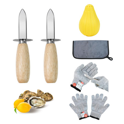Upoomart Oyster Shucking Knife Oyster Shucker2 Set Sturdy Sharpness Oyster