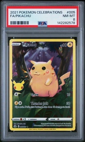 2021 POKEMON CELEBRATIONS #005 FULL ART/PIKACHU PSA 8
