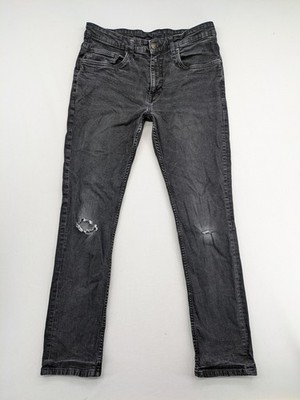 UP2 Fashion Herren Jeans Slim Fit Gr 52 W36 Schwarz Washed Distressed Ripped