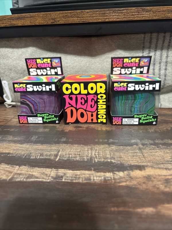 Needoh 3 Pack bundle: 2 Nice Cube Swirls & 1 Color Change Ball-All New In Boxes