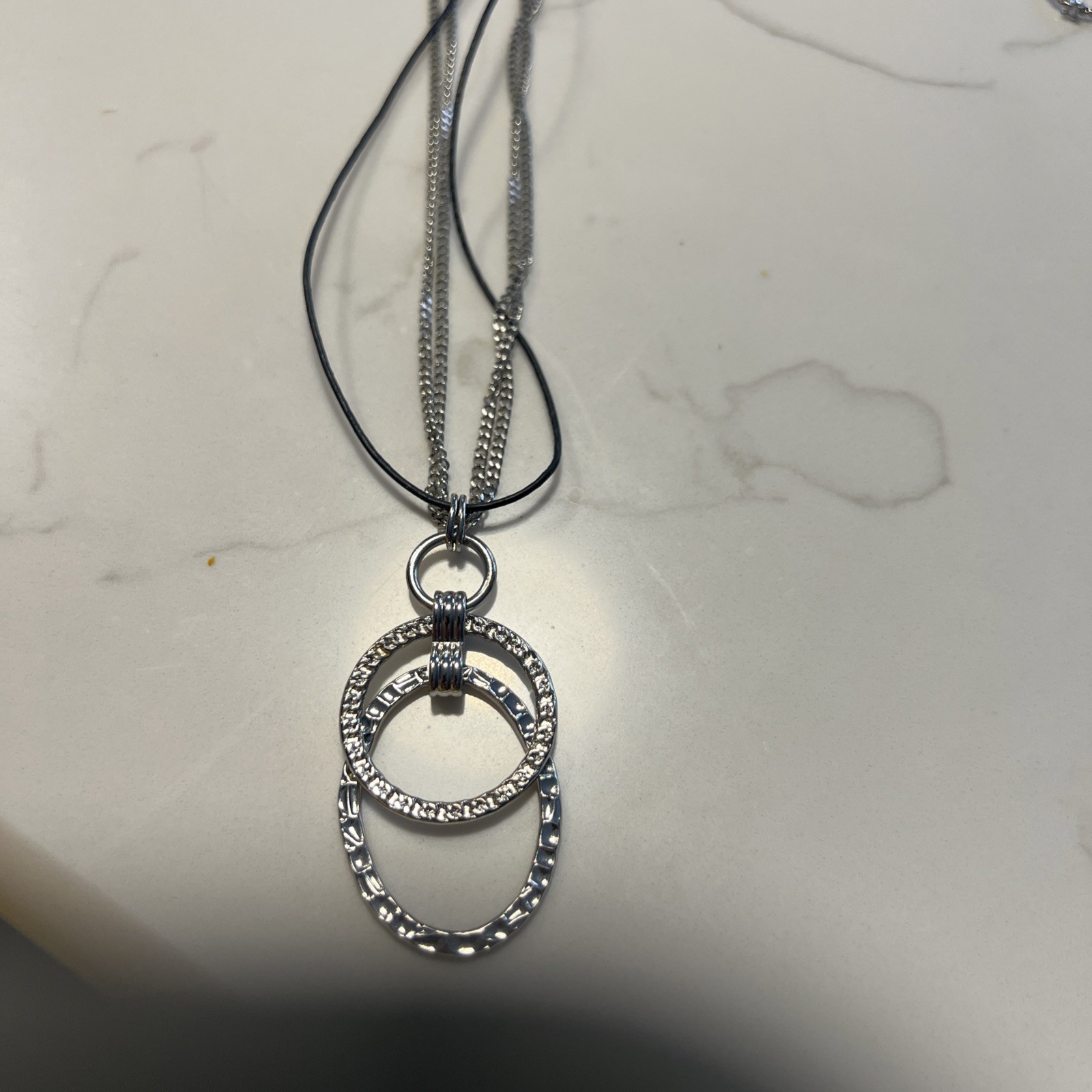 Chico's Layered Rings Multiple Chain Adjustable 1… - image 1