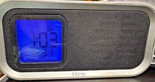 iHome iH22S alarm clock / ipod dock Tested Working No Battery Cover