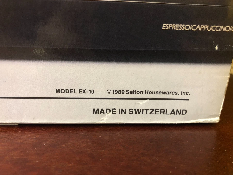 Salton Three For All EX-10 1989 cafetera espresso capuchina blanca nueva de stock Foto 2 de 4