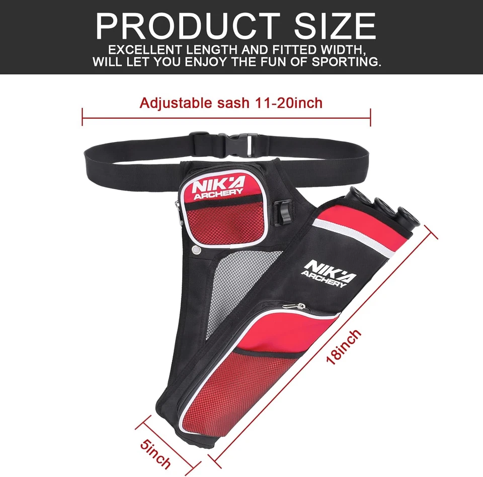 Archery Arrow Quiver Holder, 3-Tubes Hip Quiver Arrow Bag with Adjustable Belt f - Image 4 of 4
