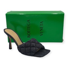 Bottega Veneta Padded Sandals 90 Heel Denim Blue Mule EU 39 Square Toe