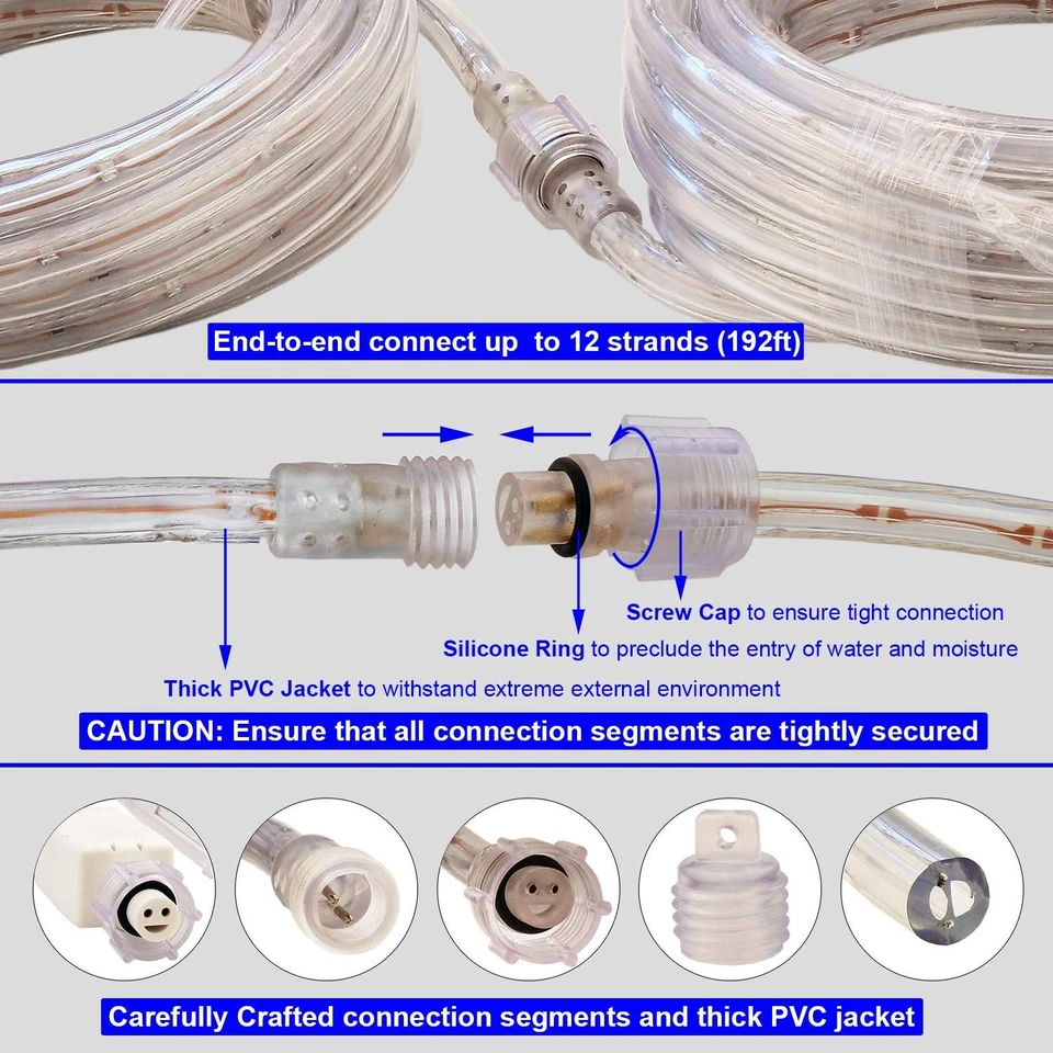 Blue LED Lights, 16ft Rope Lights, Connectable and Flexible Blue Strip Lighti... - Image 4 of 4