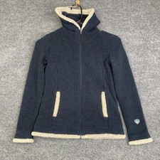 Kuhl Jacket Kids Medium Blue Sherpa Lined Full Zip Hooded Fleece Knit Outdoor