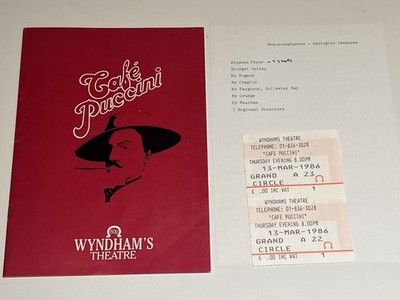 Café Puccini 1986 Wyndham s Theatre Programm Tickets Eröffnungswoche