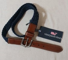 Vineyard Vines Boys Braided Bungee Belt Vineyard Navy Size 28 School Church NWT