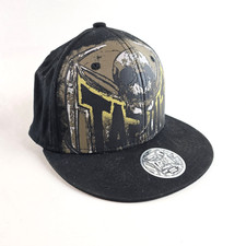Tapout Skull Fitted Hat Youth Black Gold MMA UFC Flat Bill Cap Fighting Casual