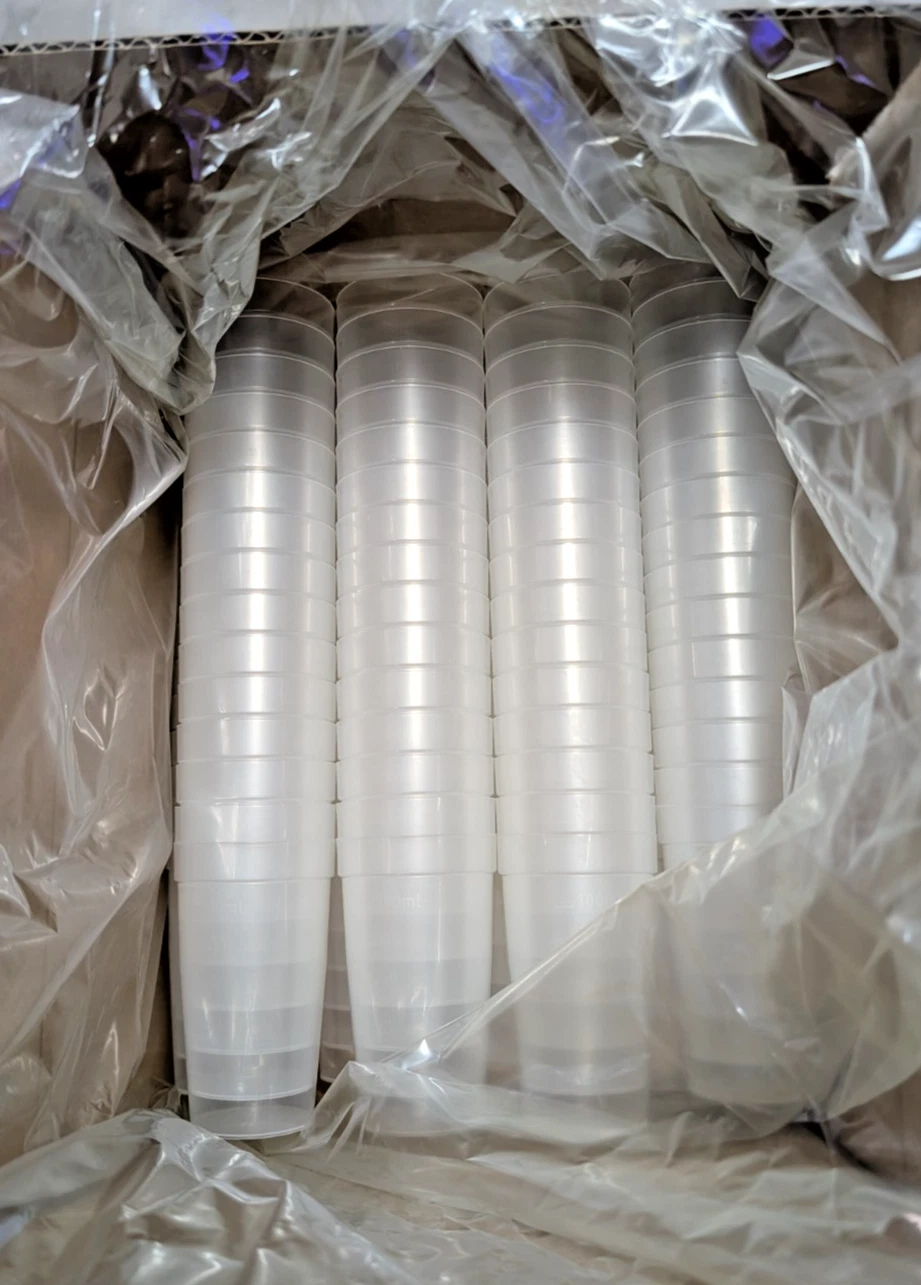 100ml Transparent Measuring Cups Reusable Clear Plastic Box of 120