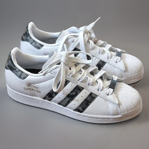 adidas Superstar Camo White Grey Leather Sneaker Trainers Size UK 6 RRP £120 - Picture 2 of 11