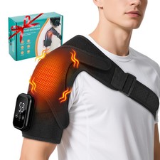 Electric Shoulder Massager Heating Vibration Support Brace Adjustable Muscle Rel