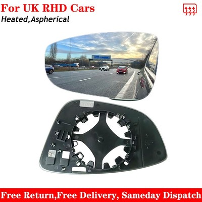 For VW Scirocco 2008-2011 Heated Aspherical Wing Mirror Glass Right Driver Side