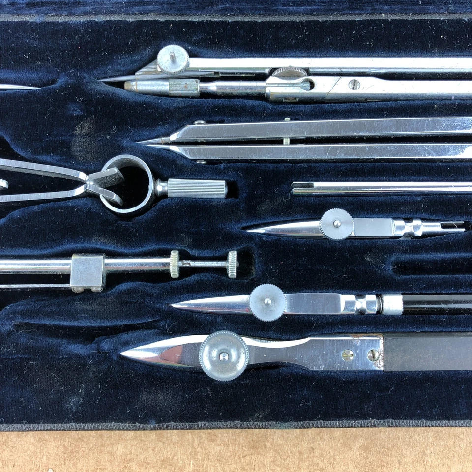 Vintage Bavarian Drawing Tools Factory Drafting Compass Set Nurnberg AG Germany - Image 4 of 4
