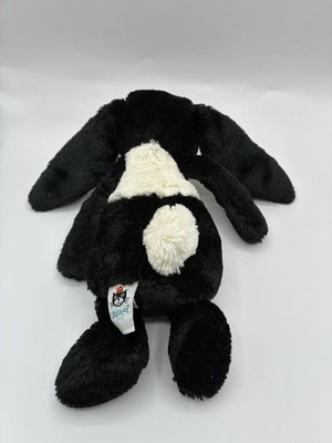 RARE Retired Jellycat Bashful Bunny Dutch 12” Black & White Cream