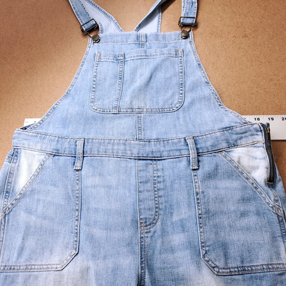 Mono corto Gap BIB para mujer L azul parche bolsillos holgado campesino boho hippie Foto 4 de 4