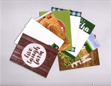 LIVE LAUGH FARM 8PK HANDMADE 3"x4" EPHEMERA POCKET CARDS Double-Sided