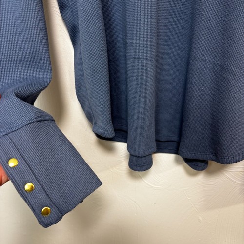 Sonoma Thermal Shirt Long Sleeve Pullover Solid Blue Casual Comfy Womens Size XL - Picture 2 of 5