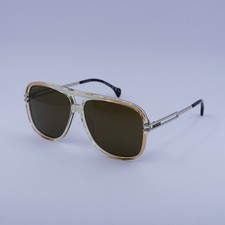 New Gucci GG1105S 002 Transparent Orange/Silver/Brown 63-12-145 Sunglasses