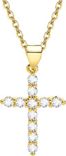Cross Necklace for Women,14K Gold Plated Cubic Zirconia Cross Necklace for Women