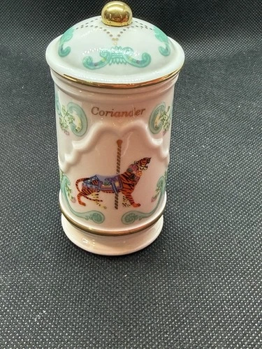 Vintage Lenox The Spice Carousel Coriander  Jar Fine Porcelain Taiwan 1993 Tiger
