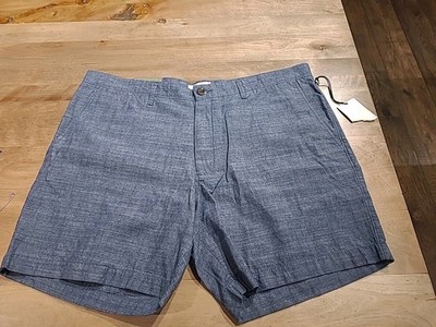 Goodfellow & Co LINDEN Flat Front Men's Shorts Blue Chambray NWT $40 SZ 38