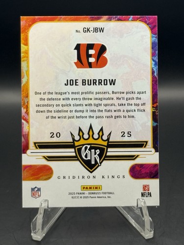 2025 Panini Donruss Joe Burrow Gridiron Kings Cincinnati Bengals #GK-JBW - Picture 2 of 2