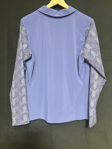 Nike Golf Dri Fit Shirt Women's Purple Long Sleeve Paisley Sleeves XL 16-18 NWT - Picture 6 of 6