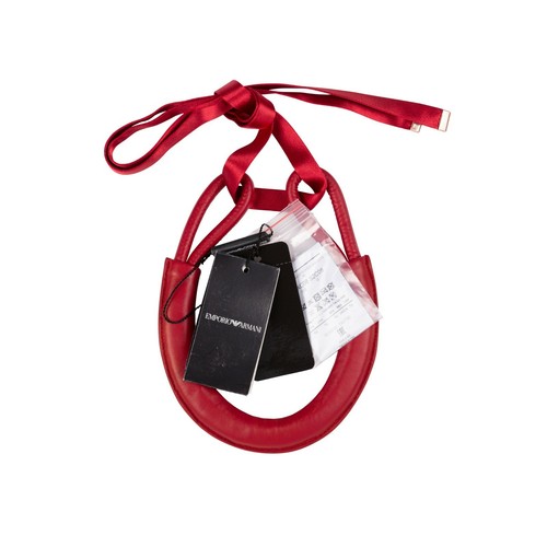 320$ EMPORIO ARMANI Jewels Red Leather Necklace Collar Woman - Picture 2 of 2