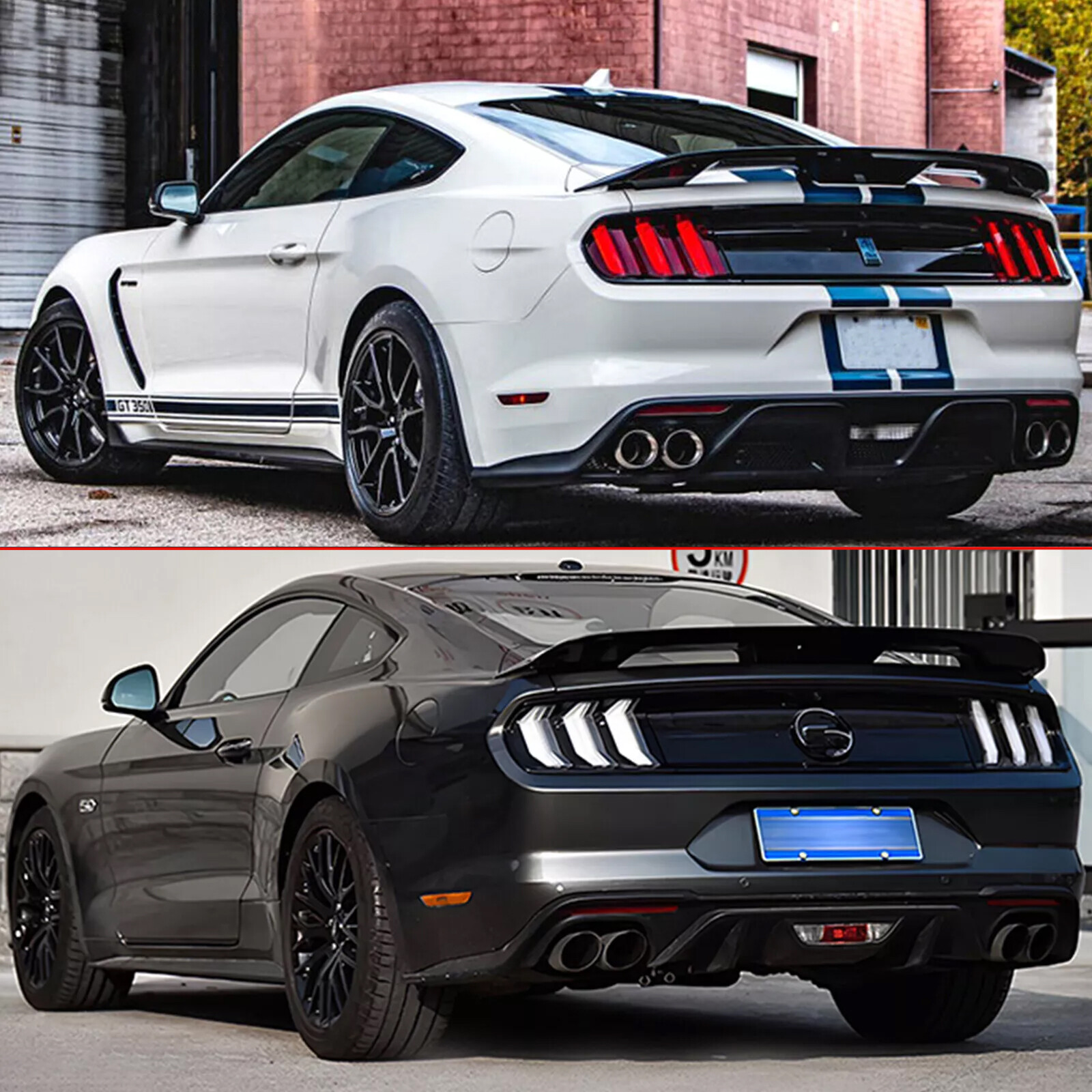 Rear Trunk Spoiler Wing for 2015-2024 Ford Mustang Gloss Carbon Fiber GT Style 