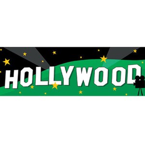 Hollywood Lights Camera Action Giant Plastic Banner Birthday