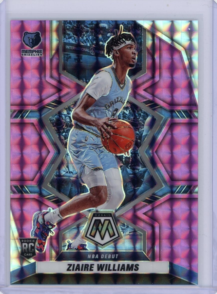 2021-22 Panini Mosaic Basketball Purple Mosaic Rookie #273 Ziaire Williams 08/49