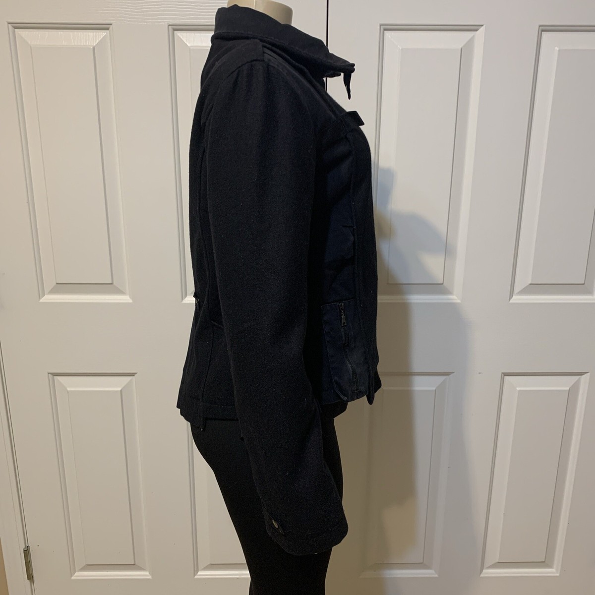 Prada Black Polyester /Wool Light Jacket Size XL Art.SGV126 Prada Black Polyester /Wool Light Jacket Size XL Art.SGV126