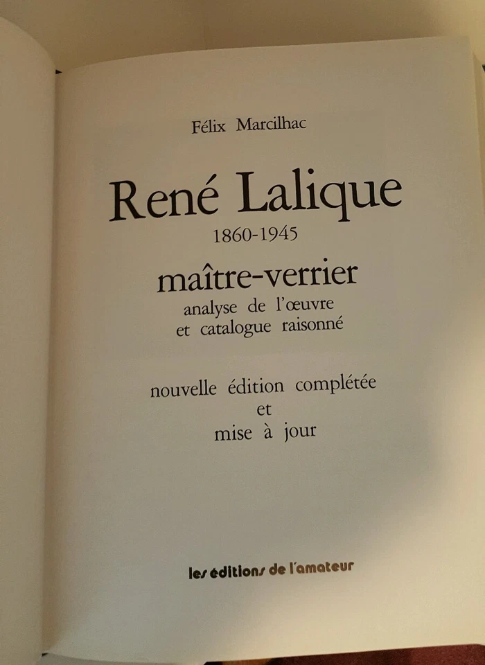 R. LALIQUE Felix Marcilhac HB/DJ FRENCH TEXT HB Illustr - Image 4 of 4