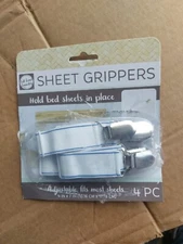 Sheet Grippers 4 Piece Set Hold Bed Sheets In Place Adjust 4” To 7”