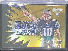 2014 Panini Prizm Gold Prizm Believe the Hype #BH16 Jimmy Garoppolo No 2 of 10